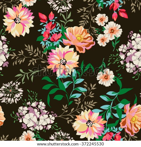 Pretty Ditsy Floral Seamless Background Stock Vector 138652214 ...