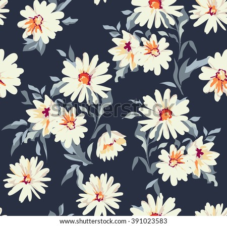 pretty daisy floral print ~ seamless background