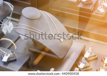 Jewelry diamond shop store window display