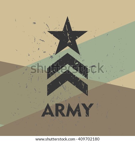 Army military stamp, label, sign. Vector art.
