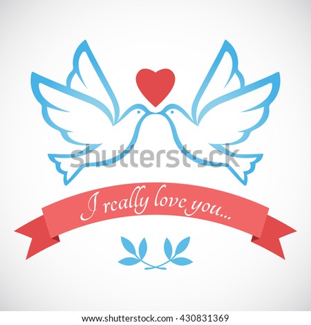 Download Love You Dove Silhouette Flat Vector Stock Vector ...