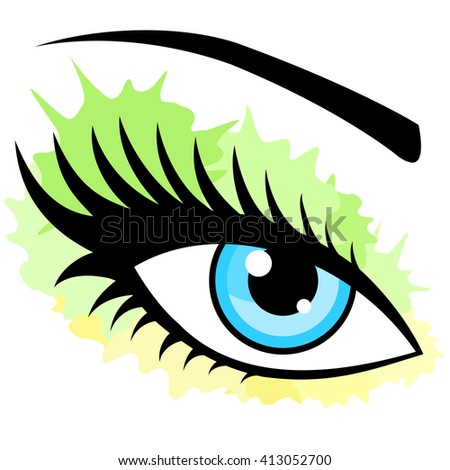 Female Blue Eyes Isolated On White Stock Vector 383103694 - Shutterstock