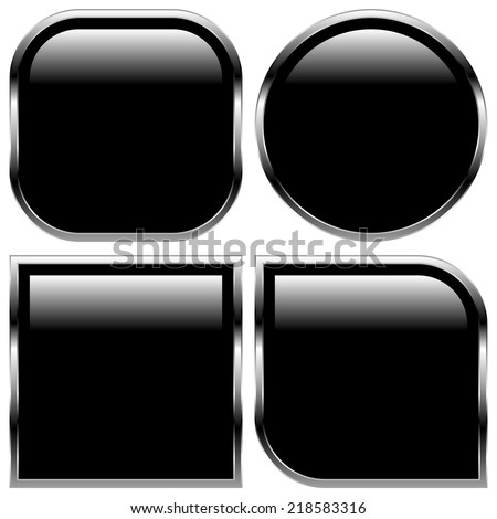 Glossy Black Shape Button Backgrounds Stock Vector 218583316 - Shutterstock