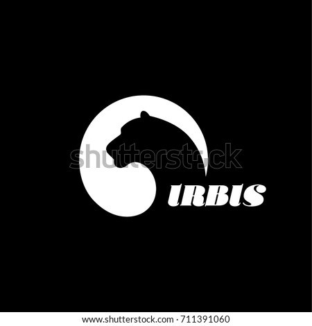 Logo panther in a negative space.