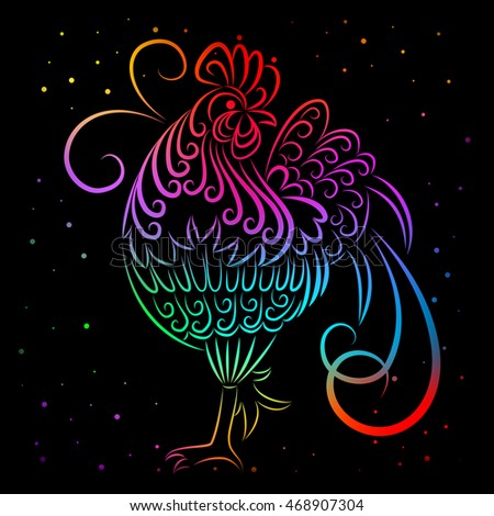 New year bacrground. 2017 new symbol, the rooster.