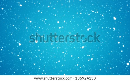 the christmas snowfall in the evening