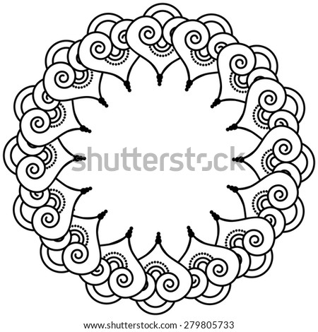 indian henna tattoo inspired heart shapes stock vector 279805733 indian henna tattoo inspired heart shapes stock vector 279805733