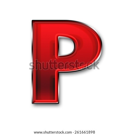 Capital Letter P Red Texture Metallic Stock Illustration 36383884 ...