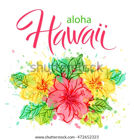 Aloha Hawaii Hand Written Vector Lettering Stock Vector 472652323 Shutterstock Aloha Banner Template