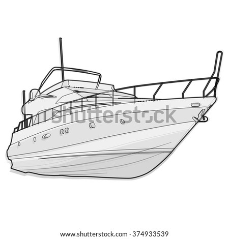 Download Nice Wire Black White Boat On Stock Vector (Royalty Free ...