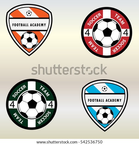 Soccer Football Shield Emblem Soccer Ball Stock Vector 426955705