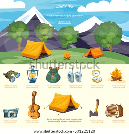 Camping Equipment Vector Collection Stock Vector 407323771 - Shutterstock