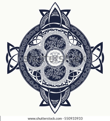 celtic cross tattoo dragons celtic tree stock vector 550933933 celtic cross tattoo dragons celtic tree stock vector 550933933