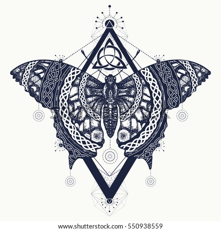 butterfly tattoo art celtic style mystical stock vector butterfly tattoo art celtic style mystical stock vector