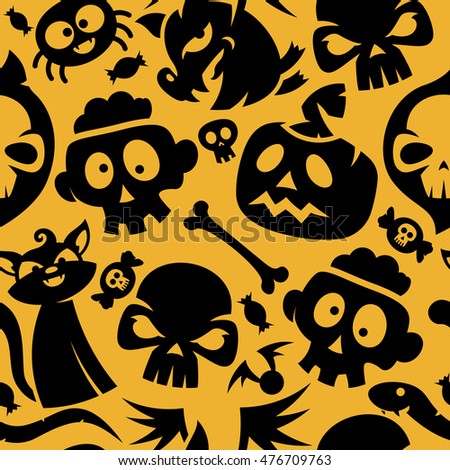 black and orange halloween seamless pattern contain symbols like cat skull candy - Black And Orange Halloween black and orange halloween seamless pattern contain symbols like cat skull candy - Black And Orange Halloween