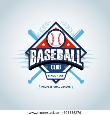 Baseball Sport Badge Logo Design Template Stock Vector 
