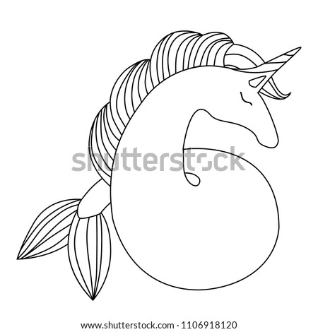 Mermaid Unicorn Cute Magical Unicorn Mermaid Stock Vector (Royalty Free) 1106918120 - Shutterstock