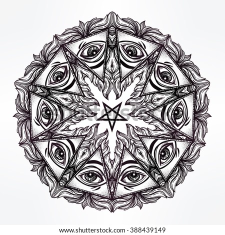 vector satanic mandala symbol tattoo design stock vector vector satanic mandala symbol tattoo design stock vector
