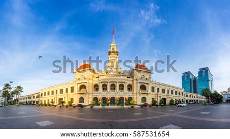 Ho Chi Minh City / Vietnam - January 28, 2017 : Ancient People's Committee Building in Sai Gon, Vietnam