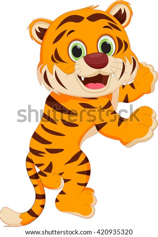 Smiling Tiger Cartoon Stock Vector 131218763 - Shutterstock