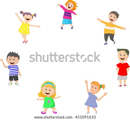 Group Children Stock Vector 205295113 - Shutterstock