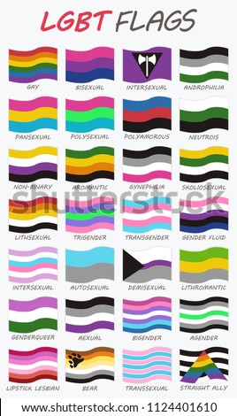 Set 28 LGBT Flags Stock Vector 1124401610 - Shutterstock