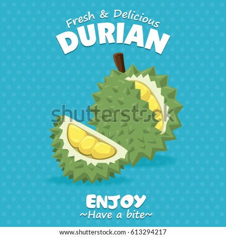 Vintage fruit poster design with Durian