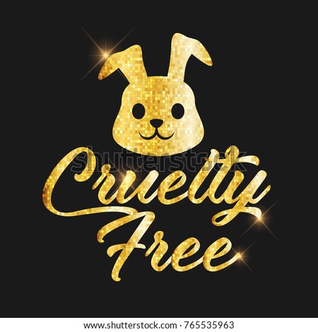 Download Golden Glitter Cruelty Free Text Rabbit Stock Vector ...
