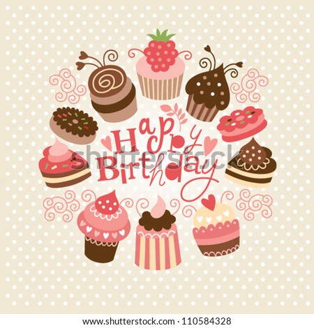 Set Cake Cards Template Stock Vector 83922511 - Shutterstock