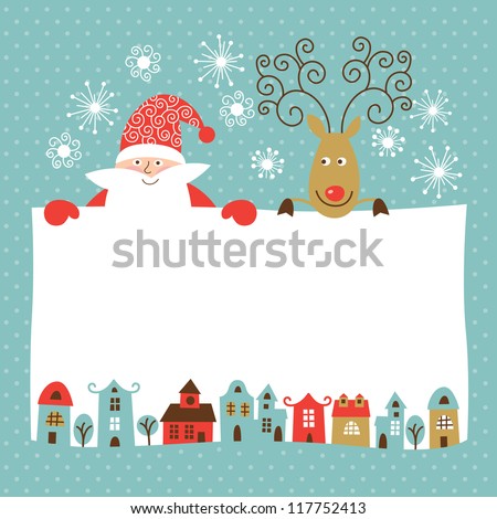 Greeting Christmas and New Year card