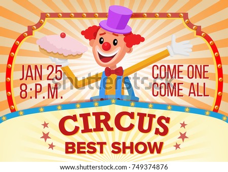 Circus Clown Show Poster Template Party Amusement Park For Your Advertising Illustration Circus Clown Show Poster Template Party Amusement Park For Your Advertising Illustration
