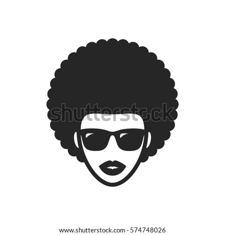 Funky Woman Sunglasses Afro Hair Stock Vector 574748026 - Shutterstock