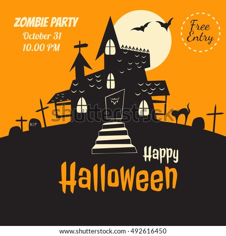 vector halloween flyer dracula castle illustration for party invitation greeting card web design - Halloween Invitation Verses vector halloween flyer dracula castle illustration for party invitation greeting card web design - Halloween Invitation Verses