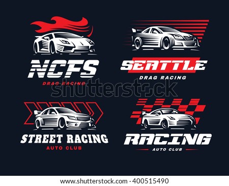 Sport Car Logo Illustration On Dark Stock Vector 400515490  