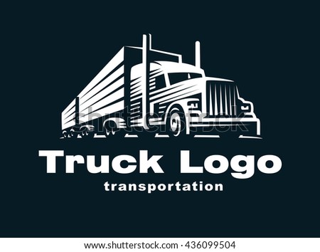 Logo Truck On White Background Monochrome Stock Vector 428372626 ...