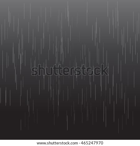 Heavy rain vector texture isolated on black background. Realistic rainy night illustration with dark and light colors. Rain drops on black. Spring autumn vector rain drops concept.