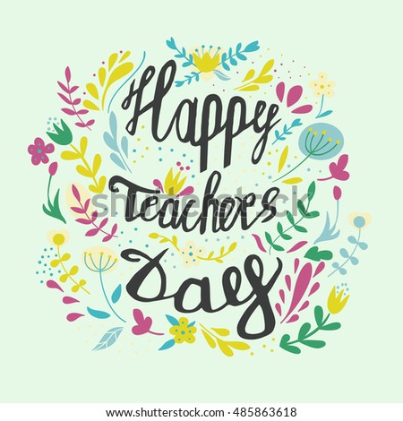 Happy Teachers Day Vector Hand Drawn Stock Vector 