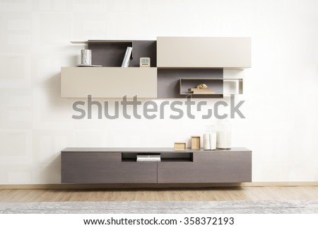 NEW FURNITURE LINE . MODERN DESIGN . STRAIGHT LINES . MATERIALS : WOOD , ITEMS : TV FURNITURE SET