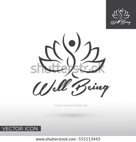 Woman silhouette in lotus flower , LOGO / ICON