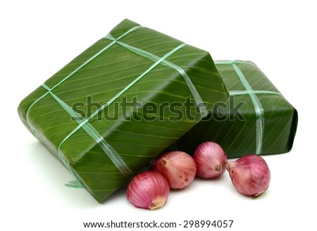 Cooked square glutinous rice cake, Vietnamese new year food