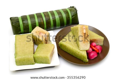 Cooked square glutinous rice cake, Vietnamese new year food