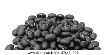 black beans, isolated on white background