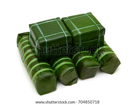 Vietnamese Chung Cake isolated on white background