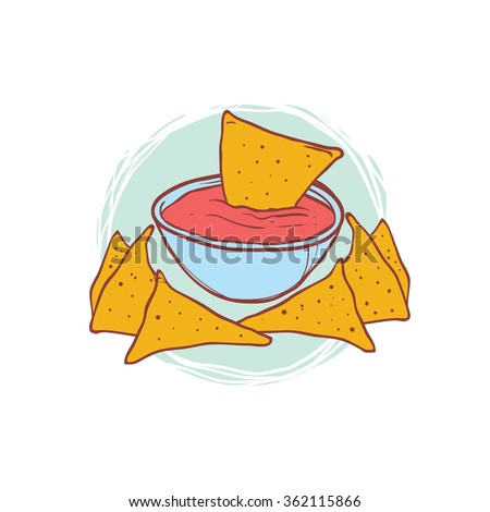 Nachos Handdrawn Illustration Stock Vector 362115866 - Shutterstock