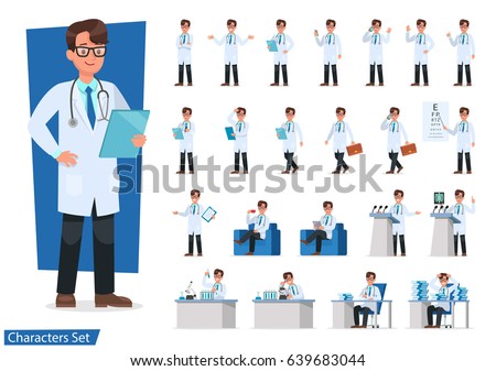 Set of Doctor character design.
