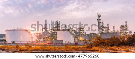 Oil and gas refinery plant against blue sky , petrochemical plant , Petroleum , Chemical Industry
