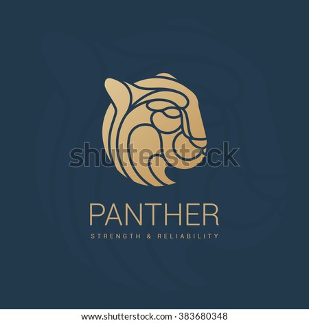 The emblem of the wild cat. Luxury business character. Pumas head to the print