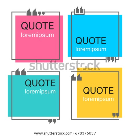 Colored Quote Square Template Quotes Form Stock Vector 678376039  Shutterstock