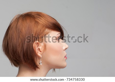 example female hairstyle beauty portrait modern stock photo royalty