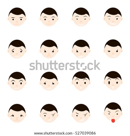 Child Emotions Faces Set Kid Happy Stock Vector 527039086 - Shutterstock